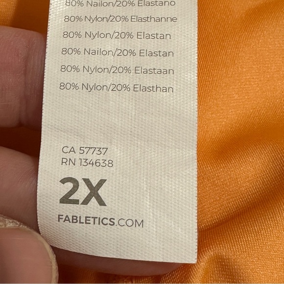 Fabletics size 2X Motion 365 tangerine colored yoga shorts, workout, gym - Picture 8 of 10